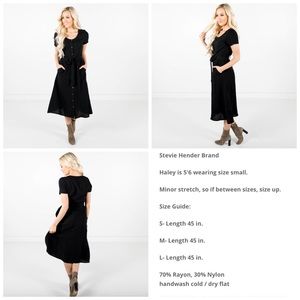 Tess Black Button Down Dress